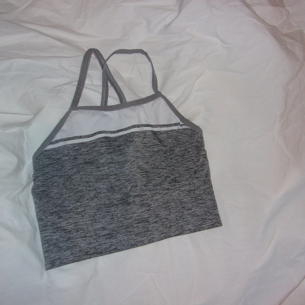 LNDR heather gray & white exercise bra S/M